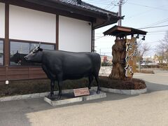 おがたの店前に牛