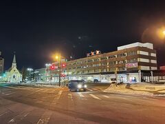 釧路駅前。　やっぱり雪少ないね。