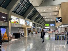 定刻より30分ほど遅い、19時15分に松山空港に到着。
初の松山空港。
