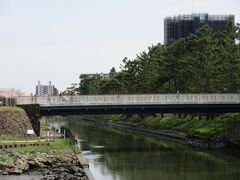 綾瀬川にハープ橋がかかっていて、草加松原遊歩道と、まつばら綾瀬川公園を行き来できます。