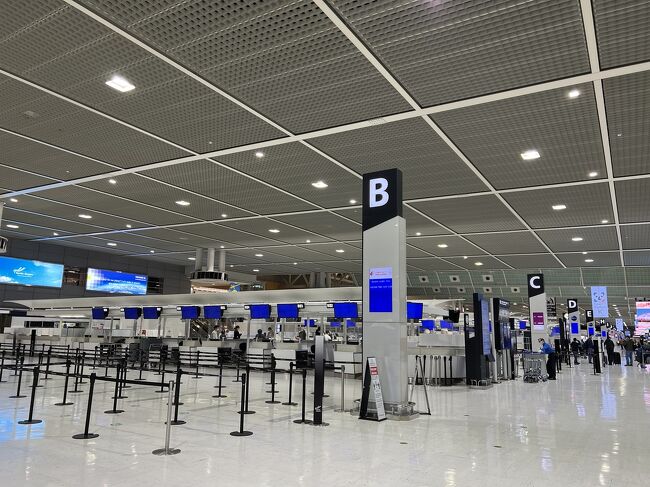 いつもは2時間前位に空港に行くけど、今回はいつもとは事情が違い、旅行会社の人からも3時間前には行って欲しいと言われ…<br />空港へはいつもはリムジンバスを利用するけど、さすがに利用者少ないので本数が少ない！<br />ちょうど良いバスがないので仕方なく電車で。自宅出発は15：50で、第二空港ビル駅到着17:30<br /><br />空港ガラガラ