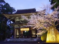 昨日のリベンジで、三井寺にまた来てみました。　昨日の渋滞の事を考えると、どこまで行けるかな?って思いながらナビの案内通りに車を走らせると、渋滞ゼロでもう目的地に到着!　まぁ、昨日よりは30分以上到着時間は早いと言えば早いけれど…。　やっぱり、お天気の違いはこんな大きな差を生むのか?!

夜の拝観は、18時からのスタートですが、18時ちょっと前に到着してしまったこともあり、車の中で待機。　

私たちが到着するよりも前から観光バスが2台停車してて、集合/出発時間が18:30となってました。　夜の拝観が18時からなのに、18:30にはもうバスに戻ってこないとならないなんて、なぁんも見れないじゃん!!　やっぱり私はバスツアー参加はもうムリだなぁ…と思った瞬間でした。