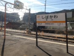 静岡県内に入って最初の駅、稲子駅の画像はありません。
次の芝川駅。
芝川駅は、折り返しの列車もあるようですが、特急・ふじかわは通過となります。