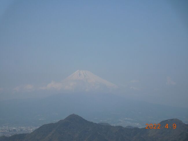 霞がかった春の富士山