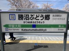 1時間半弱で勝沼ぶどう郷駅に到着。