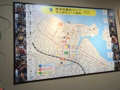 唐津市ふるさと会館アルピノに曳山巡行コース図が飾ってありました。
唐津くんちは壮大で、ものすごく混むので、次はきちんと計画して来なくては。