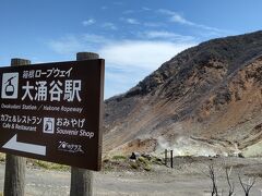 大涌谷は展望台から眺めることができるが、やはりロープウェイで谷を渡りながら観た方が迫力がある。