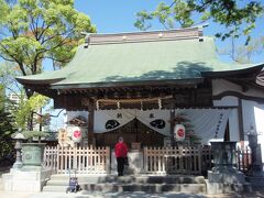 松戸神社拝殿　創建は1626年、主祭神　ヤマトタケルノミコトです。二世紀初め、日本武尊が当地にご陣営を設け、従将吉備武彦と大伴武日と待ち合わせたため「待つ郷」＝待土（まつど）とよばれ松戸の地名がうまれたという。一の鳥居、二の鳥居を潜り、潜龍橋を渡ると北側に拝殿、その奥に本殿があります。南側には多くの境内社、神楽殿、富士塚等があります