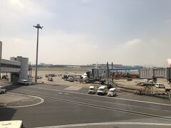 奄美大島空港到着時は曇り空でした。
