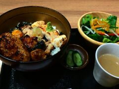 観覧当日の4月21日。

上野へ移動してお昼ごはん。さくらテラスB1Fの居酒屋「鳥光圀　上野の森さくらテラス店」で「光圀丼」という名の焼き鳥丼（1100円）を注文。

毎週木曜13時は、双子パンダ観覧の当落が抽選サイトのマイページに表示される。どうせ当たらないだろうと思いつつ、料理を待ちながらアクセスしてみると、、なんと…！

5月3日で当選してるーーー！（驚）

1人ご飯なので、誰ともその喜びを分かち合えなかったけど、もう1回チャンスがあるなんて嬉しすぎます！（当選まだの方すみません…）

料理が運ばれてきたのでいただきます。鳥と新鮮野菜が売りとのこと、確かに焼き鳥もサラダも鳥スープも美味しかった。ご馳走様でした！