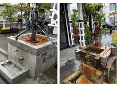 松本は地下水に恵まれているそうであちこちで井戸を見かけました。
ポンプを押すとふつうに水が出ます。いつもだったら面白そうですぐに試してみるけど寒くて触るのをためらいました。
左:蔵の井戸
右:西井澤屋の辻井戸