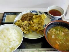 豚汁と天ぷらの定食。ジャンボ舞茸だったかな？おいしかった(^O^)
ちなここも上司のおごりでしたｗ

しかしマスツーリングの怖いところは相手のスピードに引っ張られること。
ハーレーなんかにぶっちぎられたらついていけませんｗ
マイペースでどうぞご安全に！