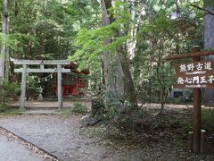 8:00に宿の送迎車で発心門王子まで送ってもらう
我々はレンタカーで送迎バスの後を追い、熊野本宮大社大社の駐車場に車を置きバスに乗り換え
宿を出て40分程でスタート地点の発心門王子に到着