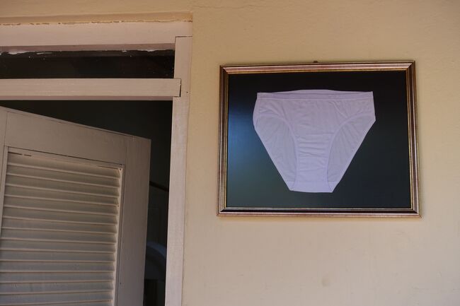 トイレの入り口にパンツ？<br />こちらは女子トイレ。