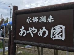 水郷潮来あやめ園入口です。
潮来駅から歩いて５分もかからないので、車がなくても行けます。