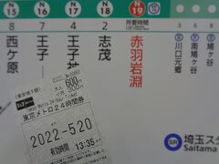 赤羽岩淵駅でメトロの24時間きっぷを買い、都心に向かった。