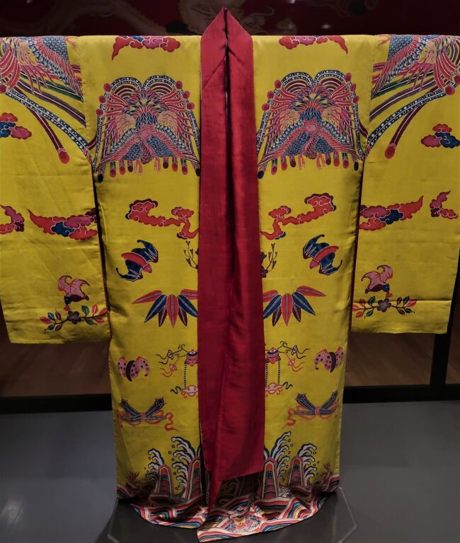 東博-4 《 琉球展 》尚家宝物（国宝）紅型綾袷衣装 ☆素材/技法