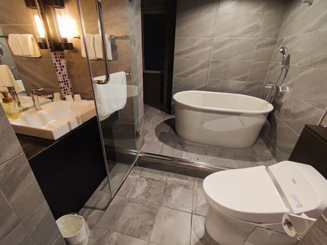 お風呂も無駄に広いです。<br />変わった形の湯船もありましたよ。<br />使わなかったけど。