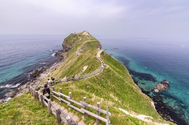 岬の突端まではアップダウンがきつくて<br />皆さんゼイゼイ言いながら歩いています。