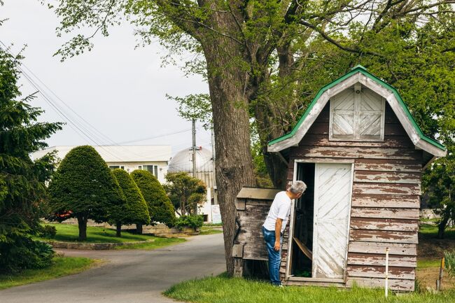 農場の入口で自撮り(笑)