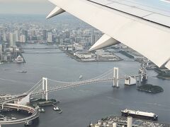 レインボーブリッジを過ぎるとすぐ羽田空港へ着陸です。