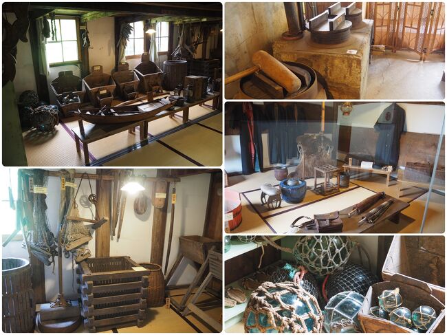 館内には、にしん漁やにしん加工に使われた道具、番屋で暮らした人々の生活用具などを展示しています。