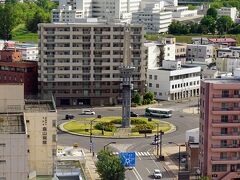 席から見得たのは昭和通りの突き当りにある「常盤ロータリー」でした。シンボルタワーは35メートルもあるそうです。