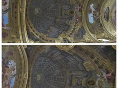 ５月13日　ウイーン市内教会めぐり
　　　　　「イエズス教会」のドームのだまし絵
　　　　　　見る場所によって、面白い＾＾
教会内もマスク装着義務ありでした。