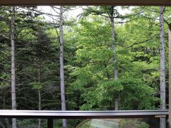 隣は軽井沢GC。
夏場は樹木が生い茂って完全に見えない。