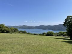 お蕎麦でお腹を満たしたら、緑が綺麗で芦ノ湖を見渡せる”富士芦ノ湖パノラマパーク”へ。

うわーーーー、ここ一面緑の大芝生。
めちゃ綺麗。