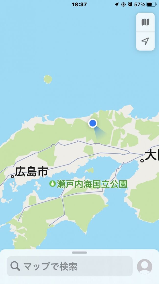 　中国山地を東北方向へ