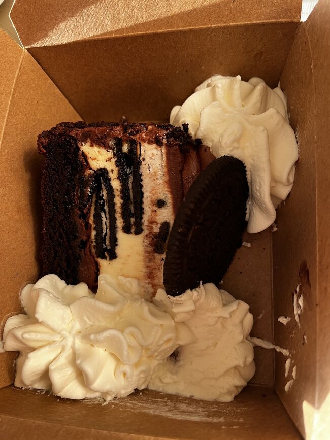 togoでオレオのチーズケーキ<br />こちらは娘の夜食用<br /><br />私たちのルールで旅行中はダイエットとかは気にしないで、好きな物を好きな時間に食べる事にしています。<br /><br />だから寝る前のスイーツもありあり<br />