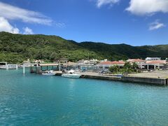 目的地の座間味島が近づいてきました。海と空と木々の青に胸がいっぱいに。