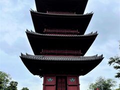 東京・池上『池上本門寺』の【五重塔】の写真。

関東に４基現存する幕末以前の五重塔のうち、一番古い塔である。
本塔のそもそもの発願は、のちに徳川２代将軍となる秀忠公の
病気平癒祈願にあった。
文禄２年（１５９３）のこと、１５歳の秀忠公が悪性の疱瘡にかかり、
一命も危うい容態におちいってしまった。
そこで、熱心な法華信者であった乳母岡部の局（のち正心院）が、
大奥より池上へ日参し、あつく帰依していた第１２世日惺聖人に
病気平癒の祈願を託され、「心願が成就したあかつきには御礼に
仏塔を寄進する」との念でひたすら祈った。その甲斐あって快癒し、
将軍となった後、その御礼と、あわせて武運長久を祈り、
慶長１２年（１６０７）に建立〔露盤銘〕、翌１３年に
上棟式を厳修した〔棟札銘・焼失〕。
開眼供養の大導師は第１４世日詔聖人、大願主が正心院日幸大姉
（岡部の局）、普請奉行は幕臣の青山伯耆守忠俊、棟梁は幕府御大工の
鈴木近江守長次、鋳物師は椎名土佐守吉次である。
いわば幕府のお声掛かりで建造された当時第一級の塔である。
にもかかわらず、江戸建築が確立する前の桃山期の建立であるため、
特に構造上、過渡期の特色が濃厚である。
桃山期の五重塔は全国で１基だけであり、文化遺産としての価値は
極めて高い。
当初、大堂の右手前、現在の鐘楼堂と対の位置に建てられたが、
直後の慶長１９年（１６１４）の大地震で傾き、元禄１５年
（１７０１）、５代将軍綱吉公の命で現在地へ移築、修復された。
その後、数度の修理を経て、平成９～１３年、
日蓮聖人立教開宗七百五十年慶讃記念事業の一つとして、
全解体修理が施され、全容を一新した。
特徴としては、初層のみを和様（二重平行垂木・十二支彫刻付蟇股など）
とし、二層以上を唐様（扇垂木・高欄付廻縁など）とする点、
上層への逓減率が少ない点、相輪長が短い点、心柱が初層天井の
梁上に立つ点、等があげられ、極めて貴重な塔建築である。
なお、平成１３年に全面修復が終了した。