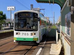 南海電車の方が速いのですが
折角なので
寺地町停車場から阪堺電気軌道に乗り
浜寺公園まで向かいます。