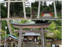 熊野大社へ。
今春、雑誌で知ったのですが、歴史は古く、出雲大社と共に出雲国一宮として祀られている神社。

一の鳥居（上左）に、二の鳥居（上右）、そして三の鳥居（下）。
どれも立派な鳥居です。