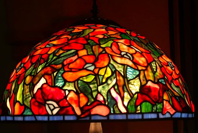 那須ステンドグラス美術館-6 卓上ランプの傘 ☆リチャード・リーの名品