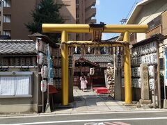 神泉苑から歩いて御金神社へと来ました。
この鳥居。金色です(*_*)
神泉苑も御金神社も金運のパワースポットと言われてます。