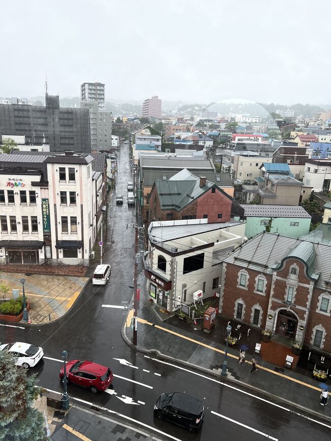 16組待ちとのことでしたので、展望室から景色を眺めていました。<br />先ほどまでは曇天だったのですが、雨が強くなってきました。