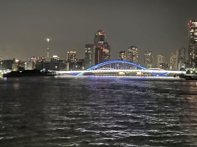 遊覧して、元の場所に戻ってきました。<br /><br />スカイツリーも見えます。夜景がきれいです。