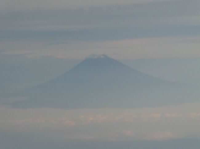 明け方の富士山も見えました。