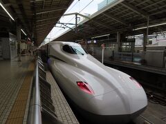 東京駅で東海道・山陽新幹線に乗り換え。
平日朝の東京駅のあの雑踏っぷりから考えると、拍子抜けするほどの人の少なさ。