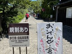 駅から10分ほど歩くと、急に美観地区の蔵の街並みが現れました。緑が多いので蝉の合唱が賑やかでした。