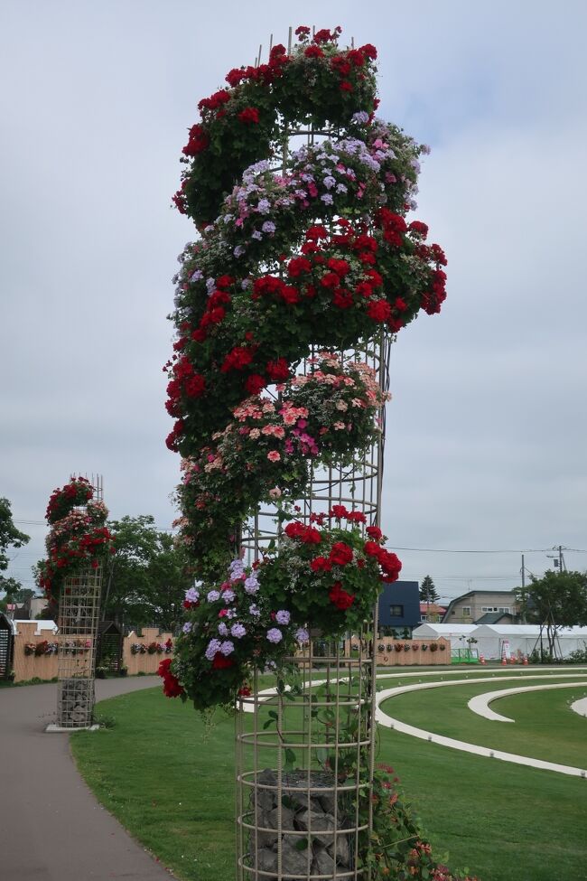 綺麗なデザインされた花が来場者を迎えてくれます