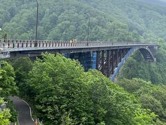 12：00
ロープウェーの乗車券窓口のお姉さんに、近くで見所はあるか聞いて、城ヶ倉大橋へ。

車に乗った途端、急に雨が降り出した。