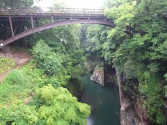 橋は、桂川（相模川の上流）の深い渓谷に架かっている。
上流側に掛かるこの橋が、昭和初期にできた橋で、猿橋に代わって甲州街道（当時）になった橋。
さっきバスを降りる直前にこの橋を渡った。