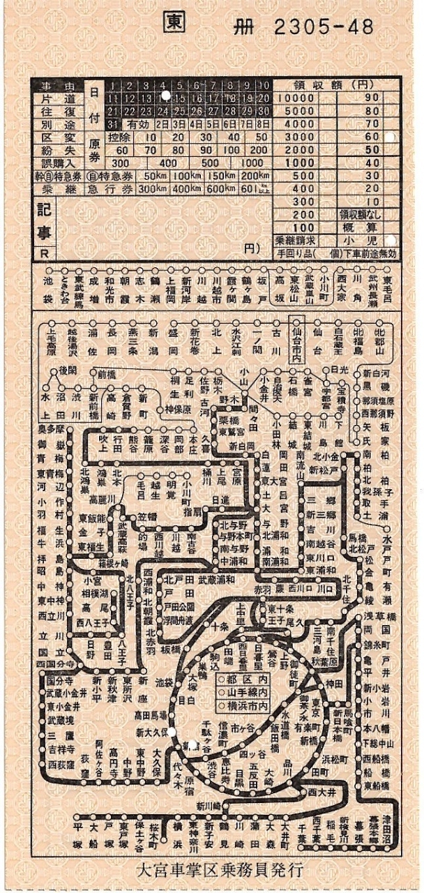 車内補充券・国鉄千葉車掌区発行 地図式乗車券の楽しみ（１）首都圏車内補充券めぐり☆地図式と駅名式と