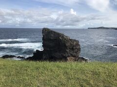 「微笑むゴリラ岩」うーん60点。島全体に波に削られてできた奇岩がうようよ。
