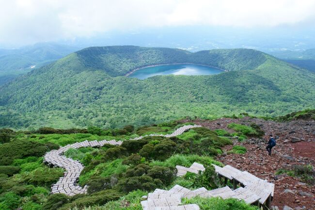 初夏の韓国岳から見た霧島の山、F10号、佐原聖春 （韓国岳