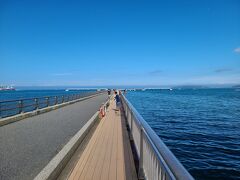 館山夕日桟橋は、いわゆる桟橋形式としては日本一長い桟橋で、海岸通りから500mの長さがあるそうです。